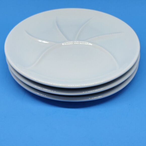 Pillivuyt France Porcelain Depuis 1818 9 5/8" Set Of 3 White Divided Plates VGC - Picture 7 of 10